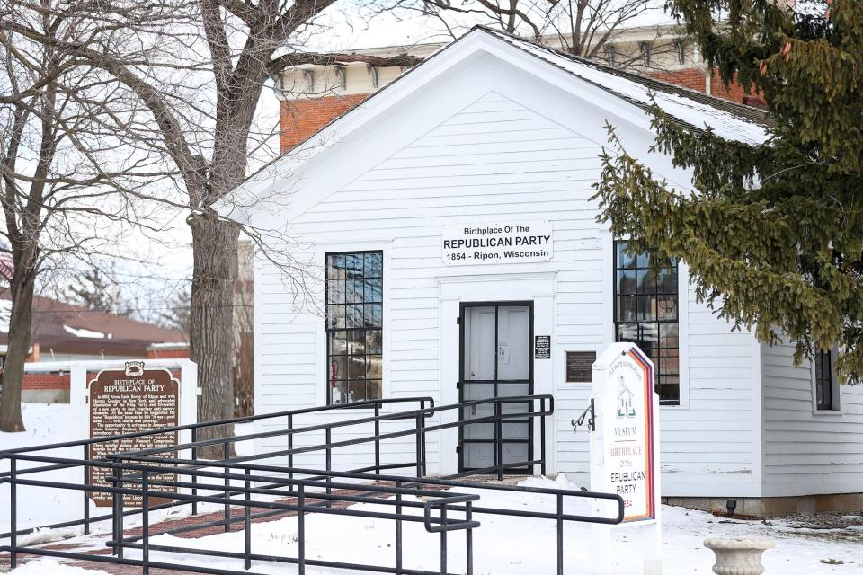 The Little White Schoolhouse, also known as the Birthplace of the Republican Party,  at 305 Blackburn Street in Ripon. Citizens met here in 1854 to discuss the beginnings of the Republican Party.