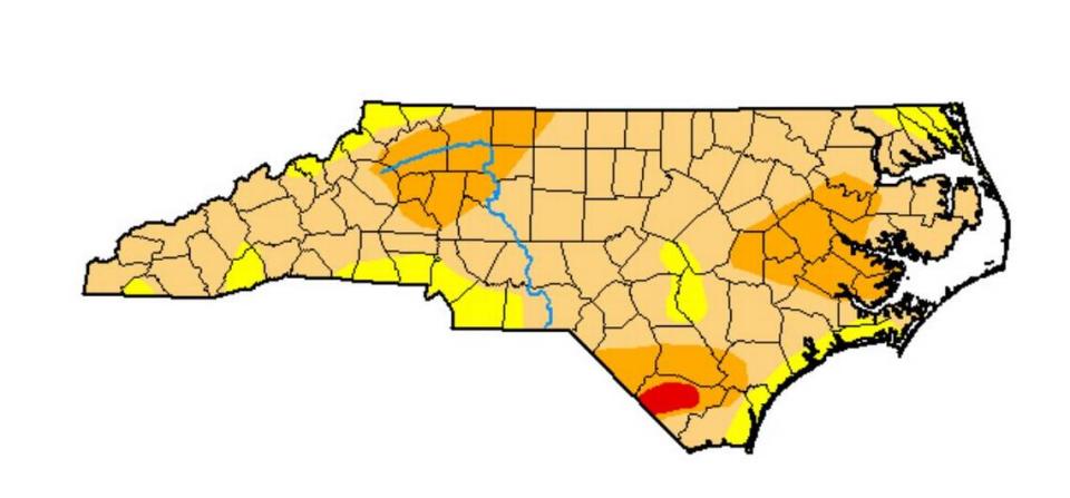 Nearly 20% of North Carolina is under severe drought, with extreme drought conditions setting in for part of Columbus County, according to an update to the state’s drought map released July 11.