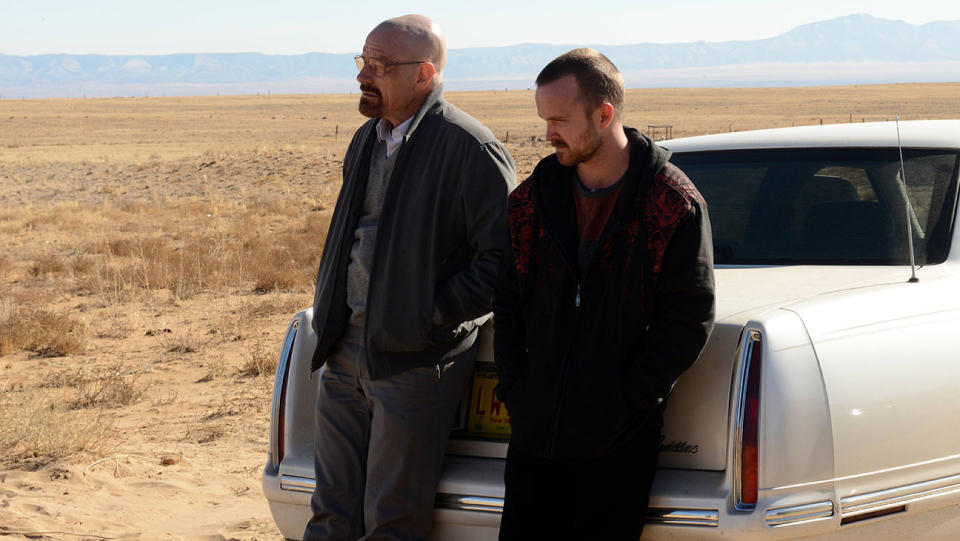 Bryan Cranston with Paul in <em>Breaking Bad</em>