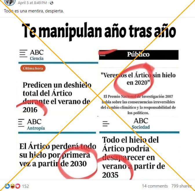 <span>Captura de pantalla de una publicación en Facebook, realizada el 9 de abril de 2024 </span>