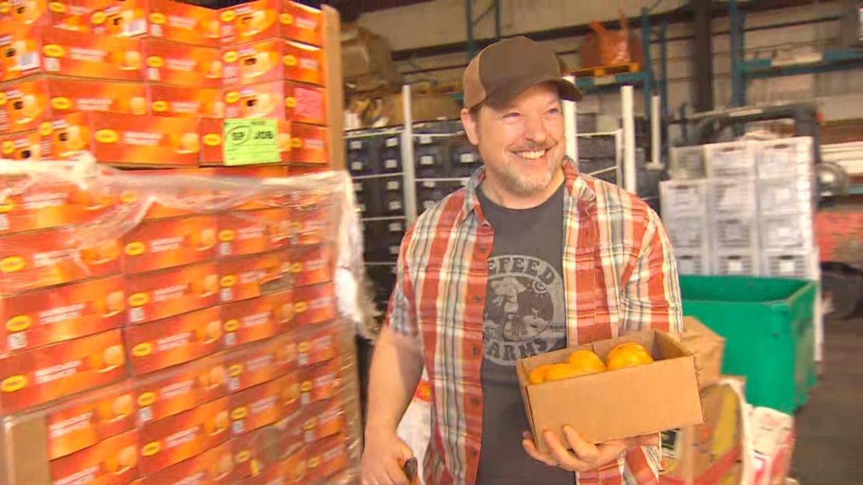 Stuart Lilley, owner of ReFeed Farm in Langley, B.C., says there are solutions to reduce and repurpose food waste but they take time, effort and resources — which some retailers and manufacturers say they can't afford. (CBC News - image credit)