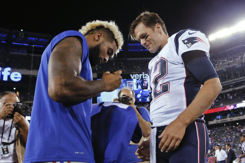 Tom Brady had some advice for Odell Beckham Jr. and how to spend free time during the season. (AP)