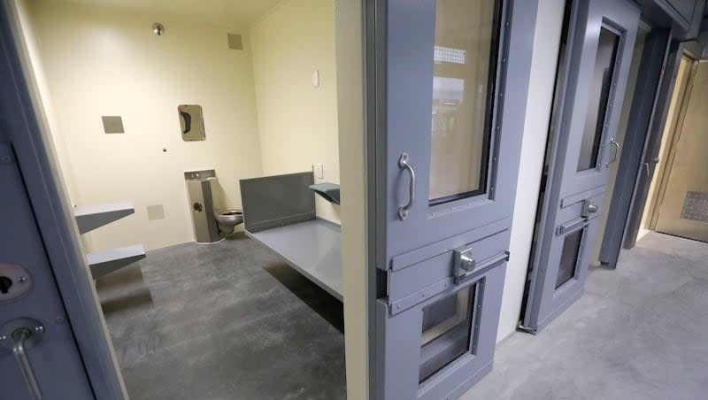 A one-man cell in the men’s maximum security building at the new Utah State Prison in Salt Lake City is pictured on Oct. 21, 2021.