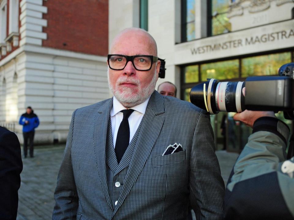 The Duchess of Cambridge's uncle, Gary Goldsmith, leaving Westminster Magistrates' Court in 2017 where he was fined £5,000 and given a community order after admitting assaulting his wife in a drunken argument in which she accused him of taking drugs (PA)