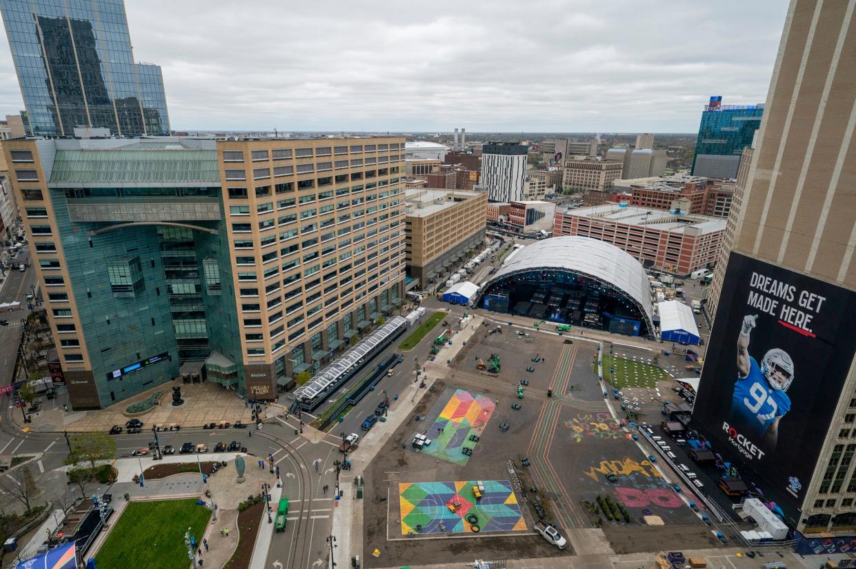 The NFL draft theater in downtown Detroit on Wednesday, April 24, 2024.