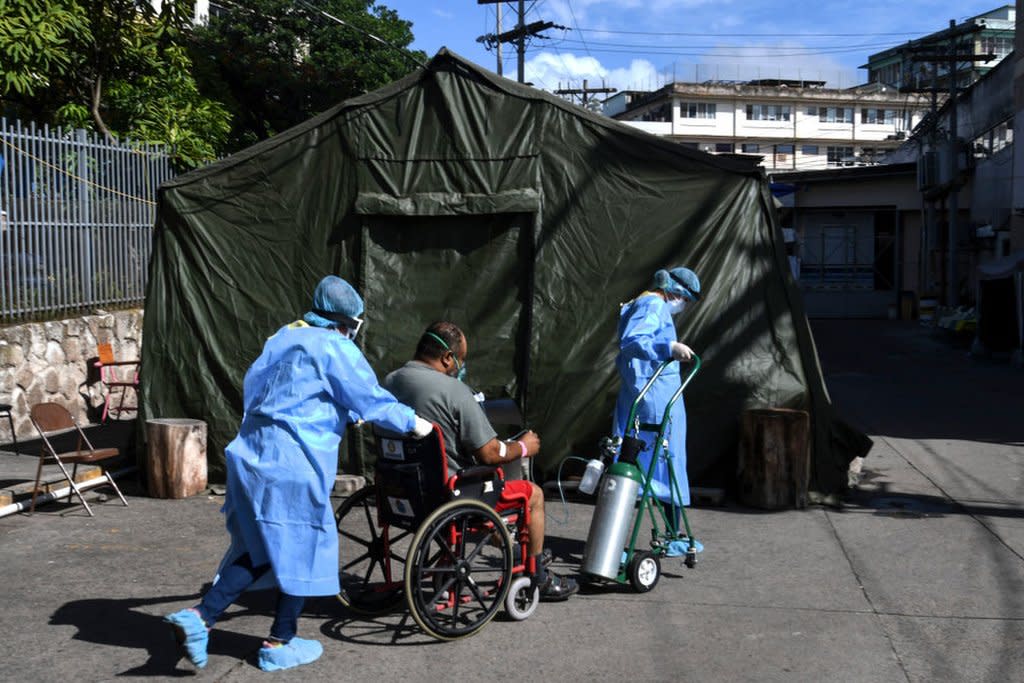 Una tienda de campaña sanitaria en Honduras