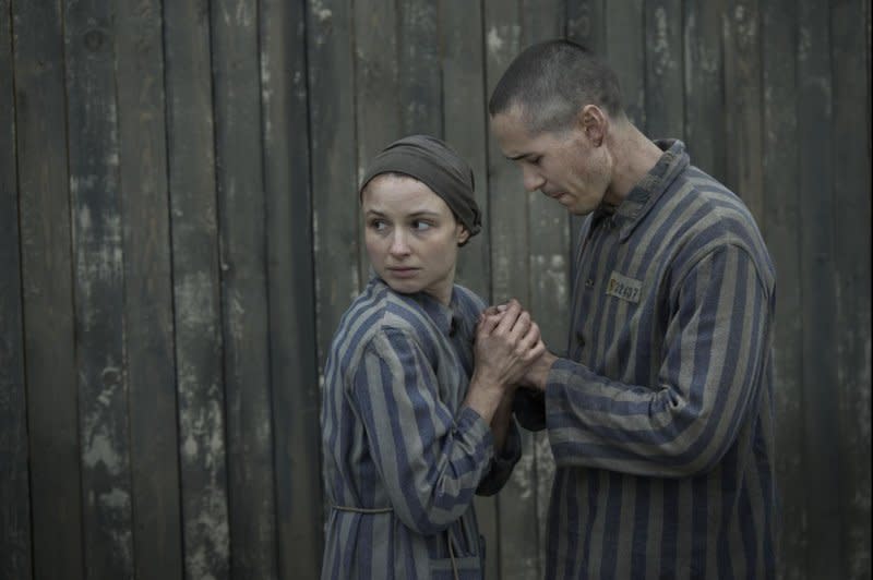 Jonah Hauer-King (R) and Anna Próchniak star in "The Tattooist of Auschwitz." Photo courtesy of Peacock