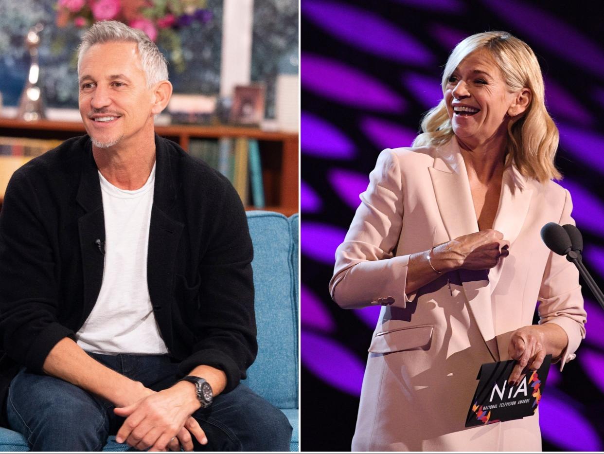 Gary Lineker remains the BBC’s highest-paid star, while Zoe Ball received a £1m pay rise this year (Rex)