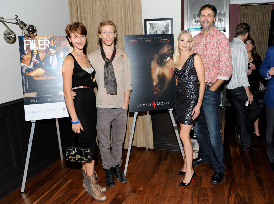 TORONTO, ON - SEPTEMBER 14: (L-R) Actors Gretchen Lodge, Johnny Lewis and Alexandra Holden with director Eduardo Sanchez at the "Lovely Molly" Pre-Screening Cocktail Reception at TIFF Bell Lightbox on September 14, 2011 in Toronto, Canada. (Photo by Clinton Gilders/Getty Images)