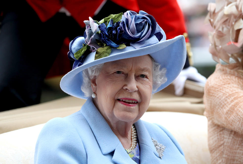 Queen Elizabeth II arriving by carriage during day one of Royal Ascot at Ascot Racecourse.