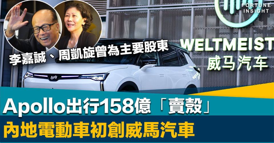 借殼上市｜Apollo出行158億「賣殼」內地電動車初創威馬汽車    李嘉誠、周凱旋曾為主要股東