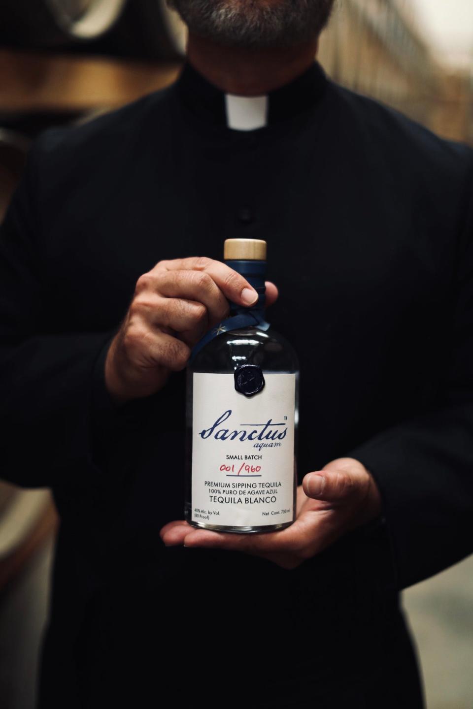 Episcopal priest Lorenzo Lebrija branded the tequila "Sanctus Aquam" and in July, a small batch of 960 bottles went on sale through sanctustequila.com at a price of $89.99 each.