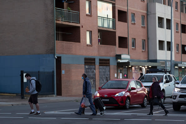 A general view on Macquarie Street in Liverpool in Sydney, Australia.