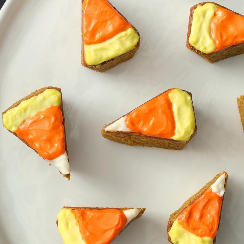 "Candy Corn" Pumpkin Blondies