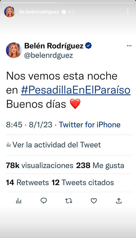 Belén Rodríguez Twitter