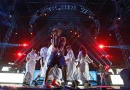 Pharrell Williams performs at the Coachella Valley Music and Arts Festival in Indio, California April 12, 2014. REUTERS/Mario Anzuoni