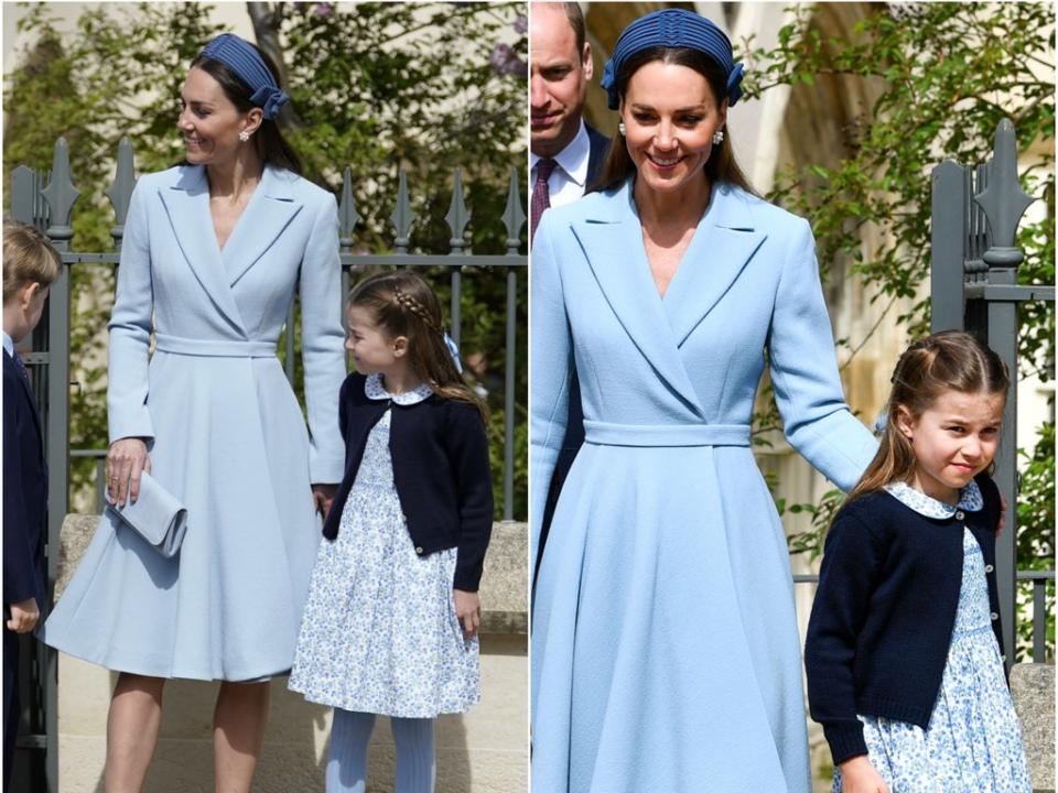 Princess Charlotte and Kate Middleton at Easter Sunday service (James Veysey/Shutterstock/PA/Jeff Gilbert)