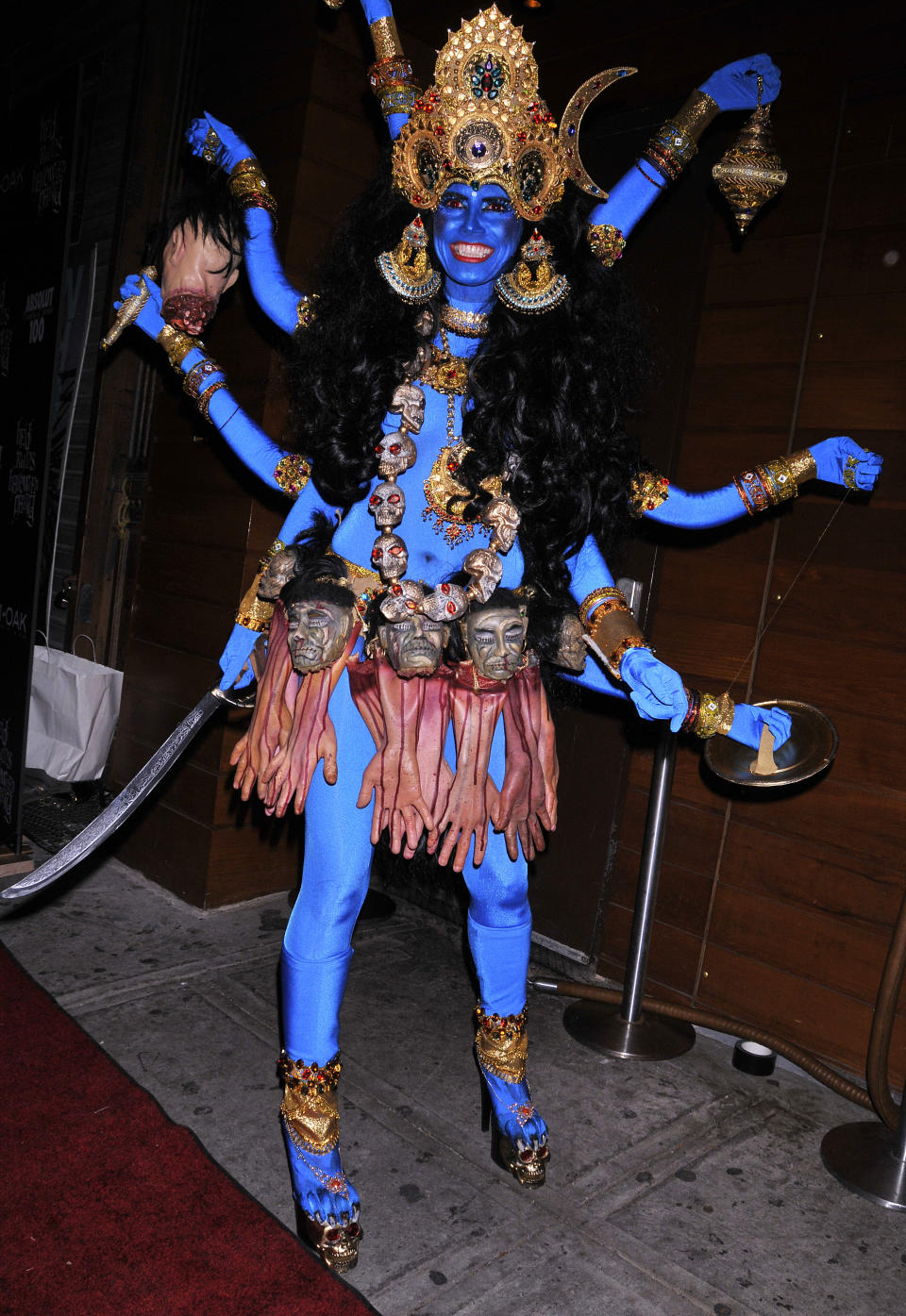 Heidi Klum dresses as a bloody version of the Hindu goddess Kali for her 2008 Halloween bash. - Credit: AJ SOKALNER - ACEPIXS.COM/Newscom/MEGA