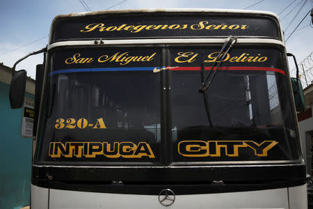 A public bus is seen at Intipuca, El Salvador, August 14, 2018. REUTERS/Jose Cabezas