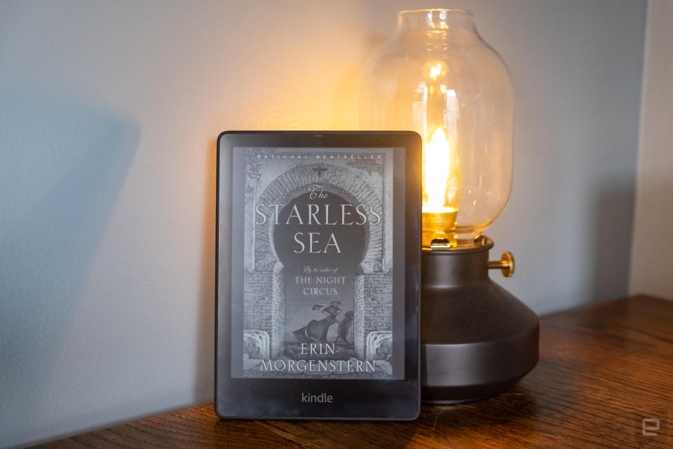 Amazon's latest Kindle Paperwhite e-reader, which was released at the end of October 2021.