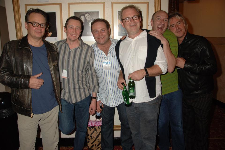 LONDON - NOVEMBER 4: (EMBARGOED FOR PUBLICATION IN UK TABLOID NEWSPAPERS UNTIL 48 HOURS AFTER CREATE DATE AND TIME) (L-R) Charlie Higson, Paul Whitehouse, Harry Enfield, Simon Day and Paul Weller pose for a photograph after their 'The Fast Show' live performance at The Dominion Theatre on November 4, 2007 in London, England. (Photo by Dave M Benett/Getty Images)