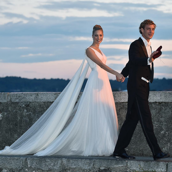 Beatrice Borromeo and Pierre Casiraghi both made outfit changes for the reception. 