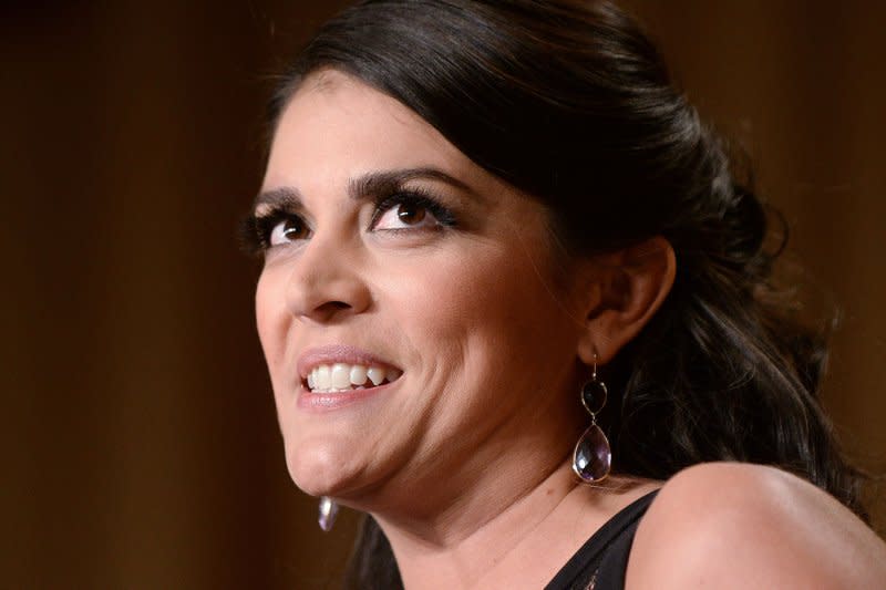 Cecily Strong speaks at the White House Correspondents' Association Gala in 2015. File Photo by Olivier Douliery/UPI