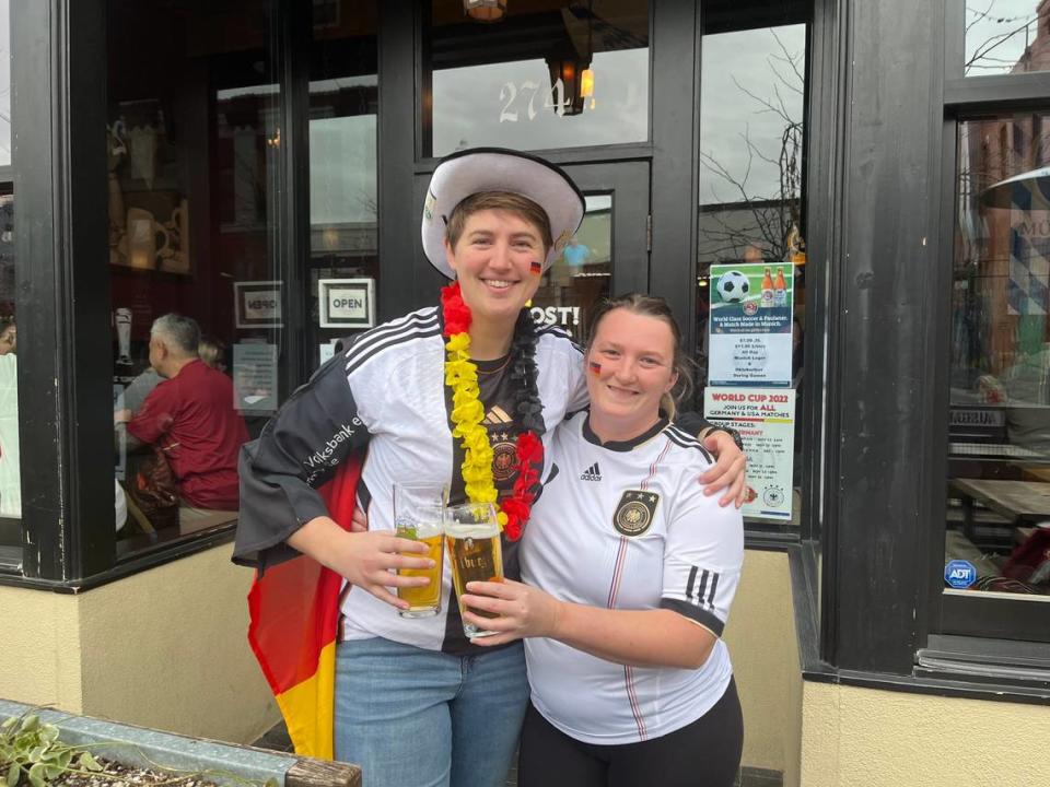 Germany fans Monique Ray and Hannah Cronbaug, both 31, have been watching German World Cup games at Prost in downtown Boise. Ray traveled to Germany a lot as a child because her mother is from Bingen, a small town on the Rhine River.
