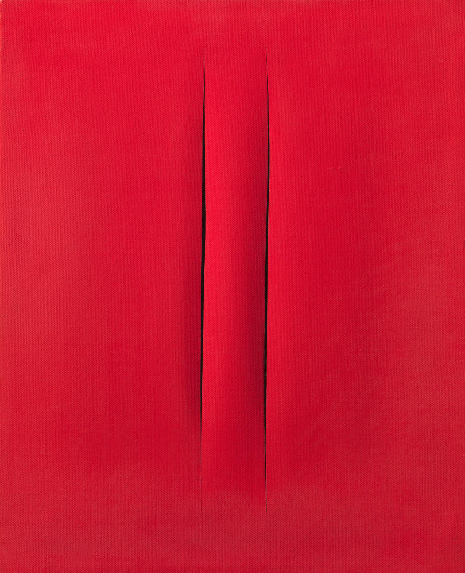 Lucio Fontana red "1967,"