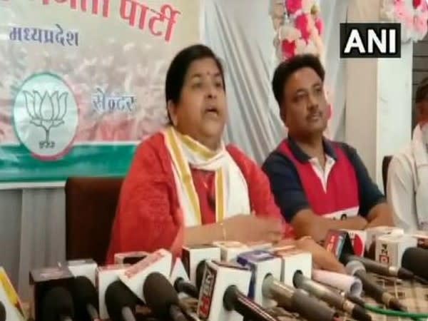 Madhya Pradesh Minister Usha Thakur during a press conference in Indore on Tuesday. (Photo/ANI)