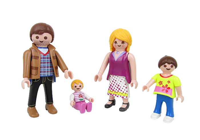 playmobil family against white