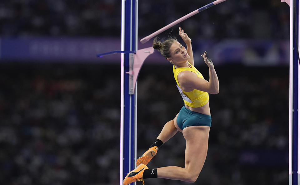 Nina Kennedy, pictured here after the jump that won her the gold medal.