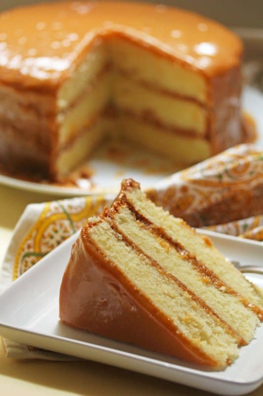 <p>Grandbaby Cakes</p><p>The best real Southern caramel cake on the web! If Mom wants authentic Southern Caramel Cake, you must make this recipe.</p><p><strong>Get the recipe: <a href="https://grandbaby-cakes.com/caramel-cake/" rel="nofollow noopener" target="_blank" data-ylk="slk:Real Deal Southern Caramel Cake;elm:context_link;itc:0;sec:content-canvas" class="link rapid-noclick-resp">Real Deal Southern Caramel Cake</a></strong></p>