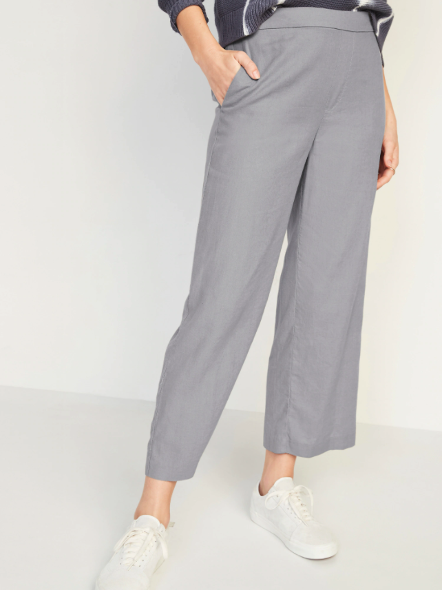 High-Waisted Linen-Blend Culotte Pants. Image via Old Navy.