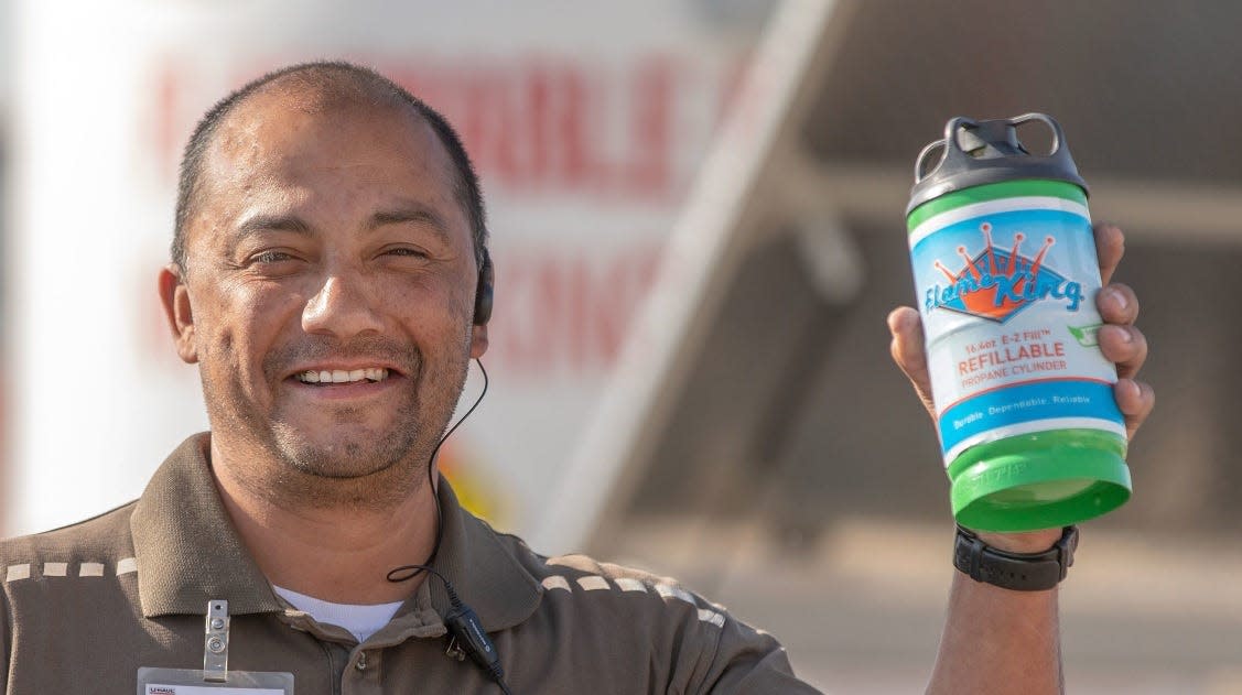 Free 1-pound reusable propane cylinders will be given away this month in Barstow and while supplies last.