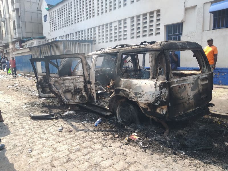 Aftermath of a protest in Kinshasa