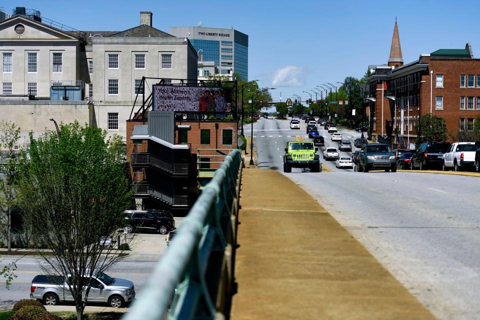 Cars pass over the US 29/Church Street Bridge on Wednesday, April 3, 2024.