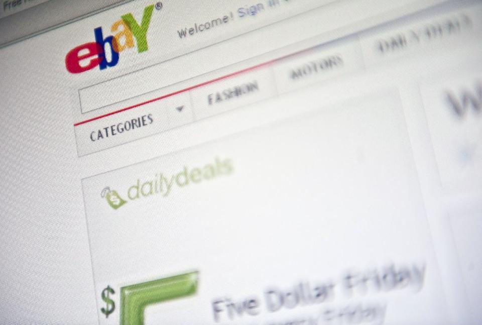 El logotipo de eBay en su página web. (AFP/Archivos | Nicholas Kamm)