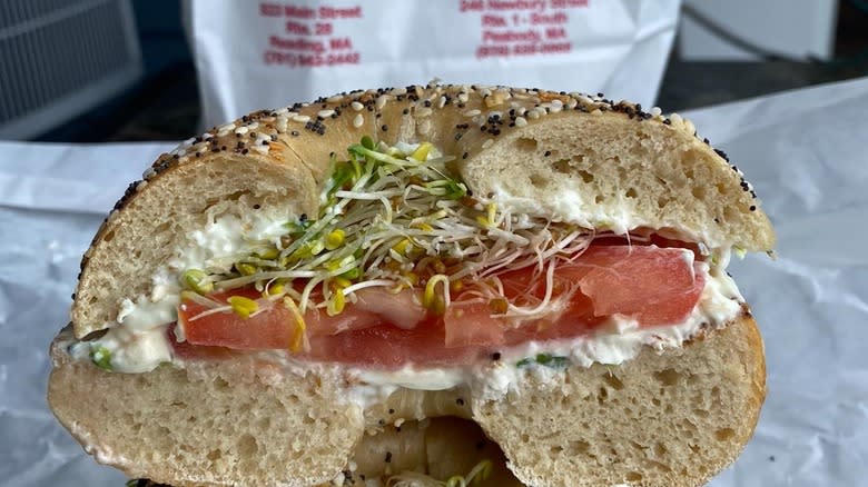 Bagel World sandwich