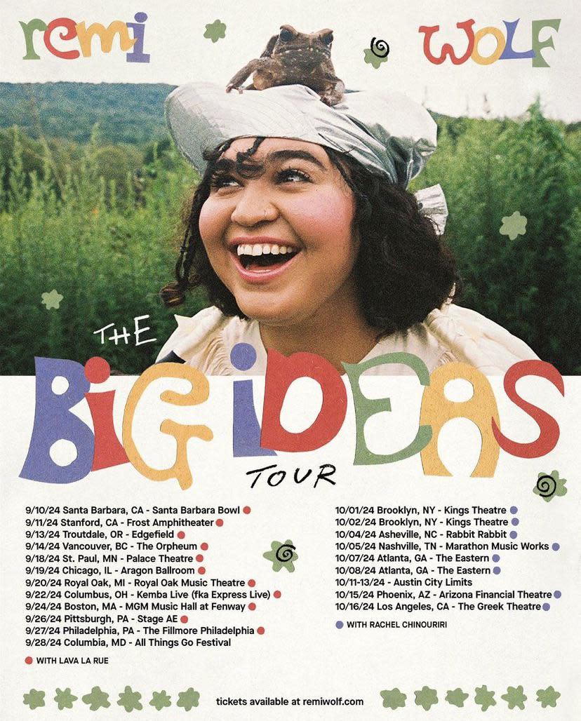 remi wolf big ideas tickets tour poster