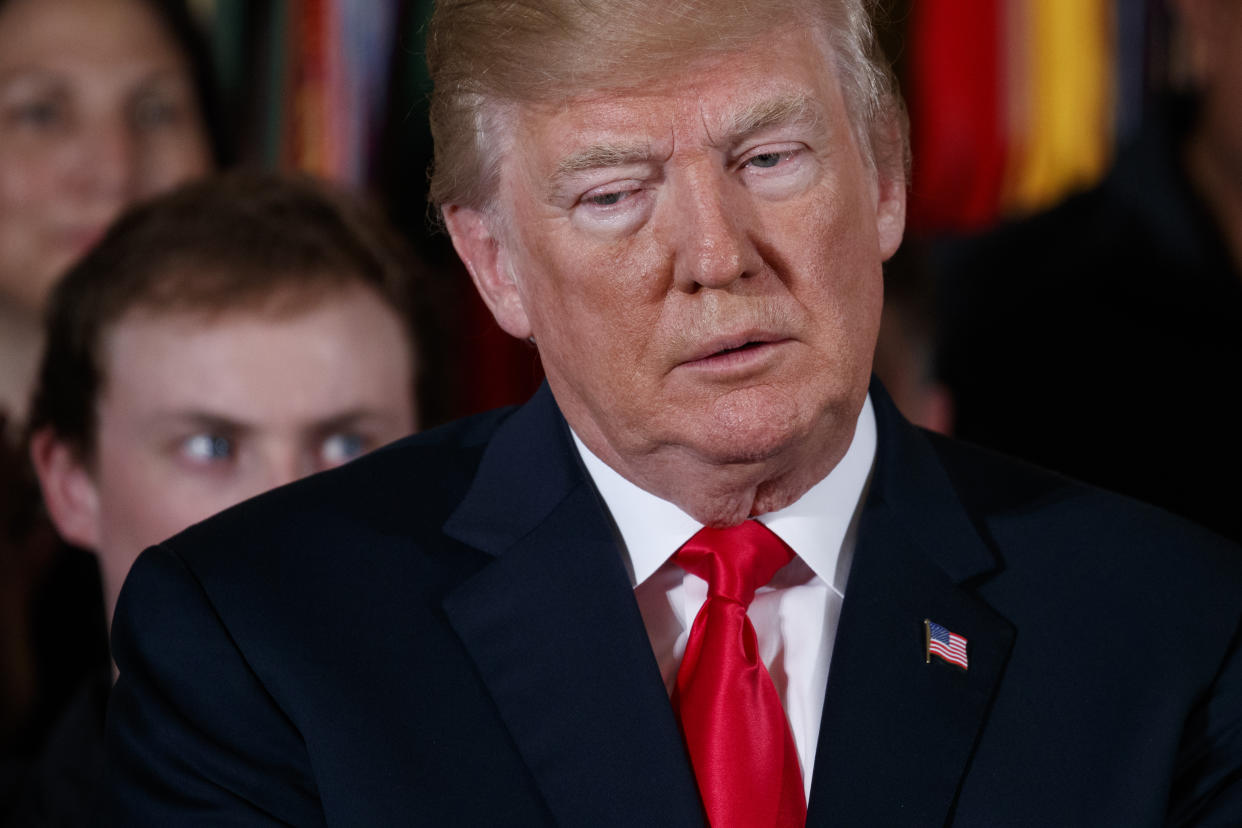 President Donald Trump might be disappointed by economic growth data out Friday morning. This disappointment, however, might just be temporary as economists expect economic growth to rebound in the second half of this year. (AP Photo/Evan Vucci)