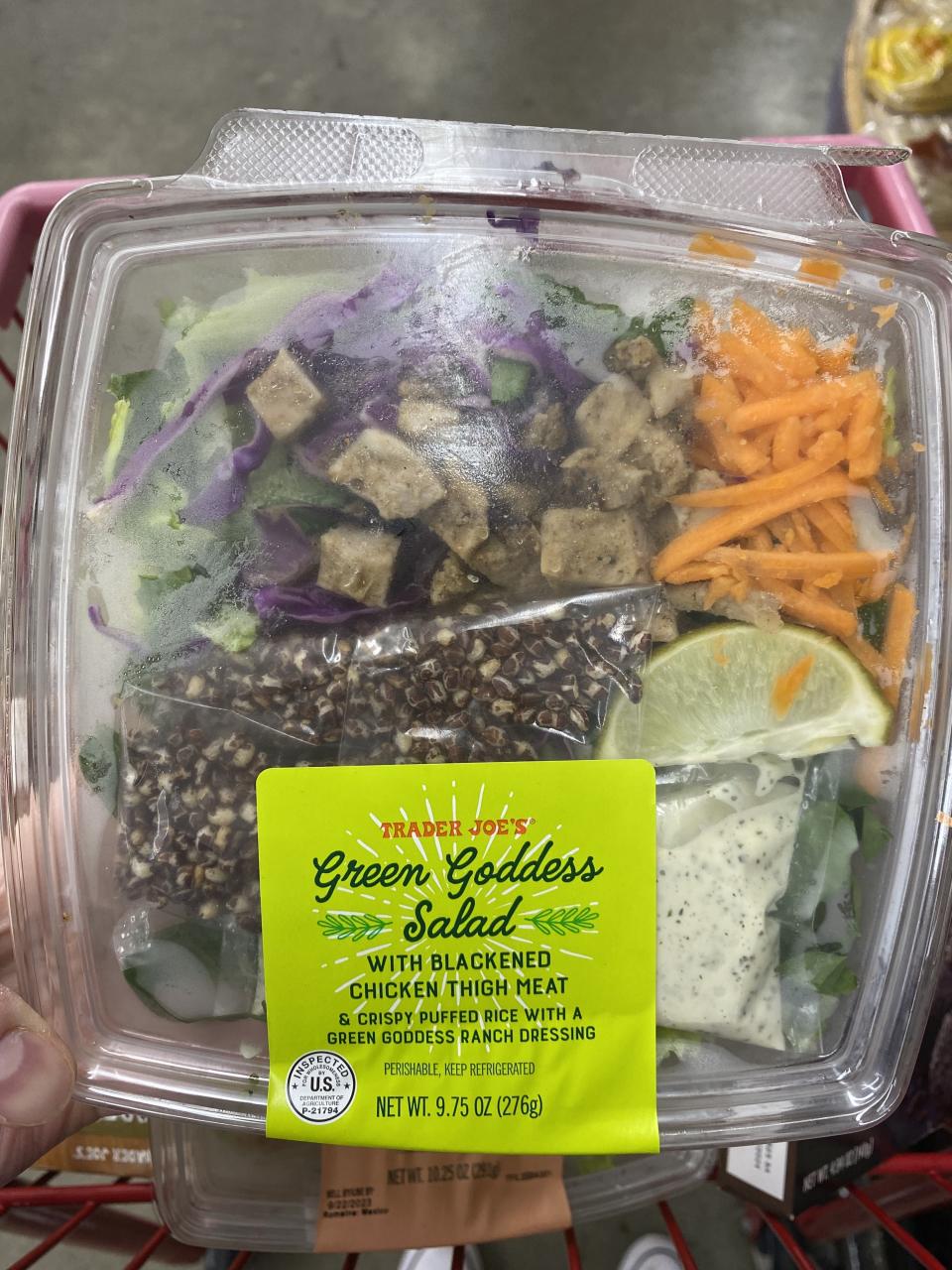 a package of trader joe's green goddess salad