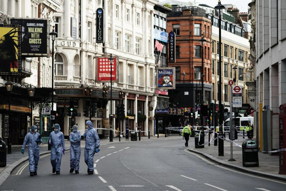 Forensic officers in the West End (PA)