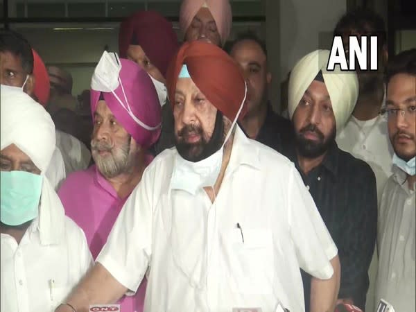 Former chief minister Captain Amarinder Singh speaking to reporters in Mohali (Photo/ANI)