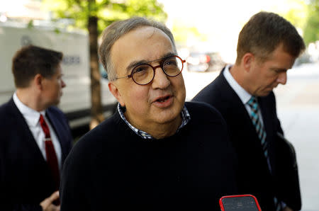 FILE PHOTO: Chairman & CEO of Fiat Chrysler Sergio Marchionne speaks before attending a White House roundtable with senior executives from U.S. and foreign automakers and U.S. President Donald Trump in Washington, U.S., May 11, 2018. REUTERS/Kevin Lamarque/File Photo