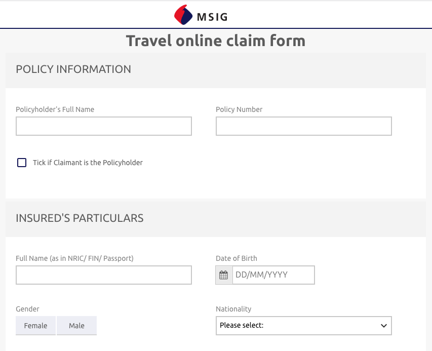 msig-online-travel-cliam-form