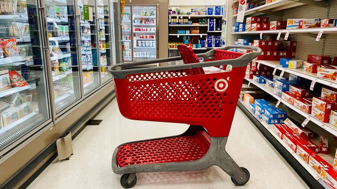 Target shopping cart in store