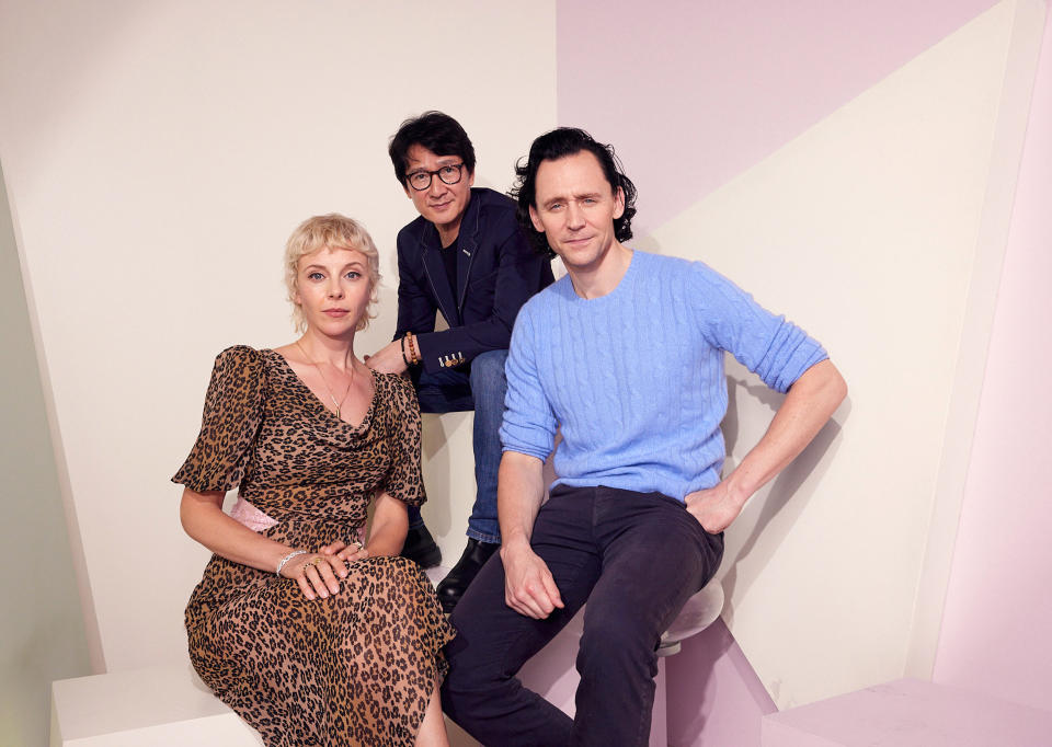 Sophia Di Martino, Ke Huy Quan and Tom Hiddleston