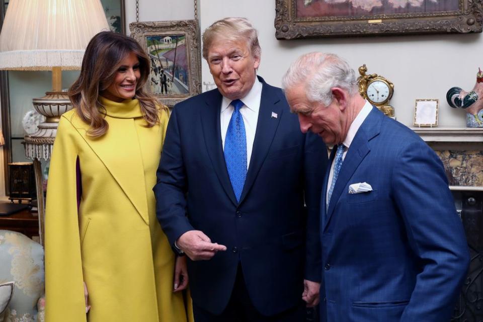 From left: First Lady Melania Trump and President Donald Trump with Prince Charles at Clarence House on Tuesday | Chris Jackson - WPA Pool/Getty