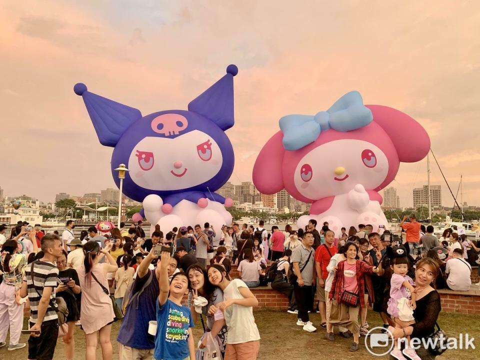 台南市政府觀光旅遊局與三麗鷗公司攜手合作「2024可愛降臨：My Melody & Kuromi 台南探險之旅」，美樂蒂與酷洛米兩位明星從可愛星球降落，來台南展開探險旅遊，處處洋溢著卡哇伊的氣息。活動自10月4日開展以來，截至10月6日中午12:00止，吸引逾4.5萬人參觀。   圖：台南市政府／提供